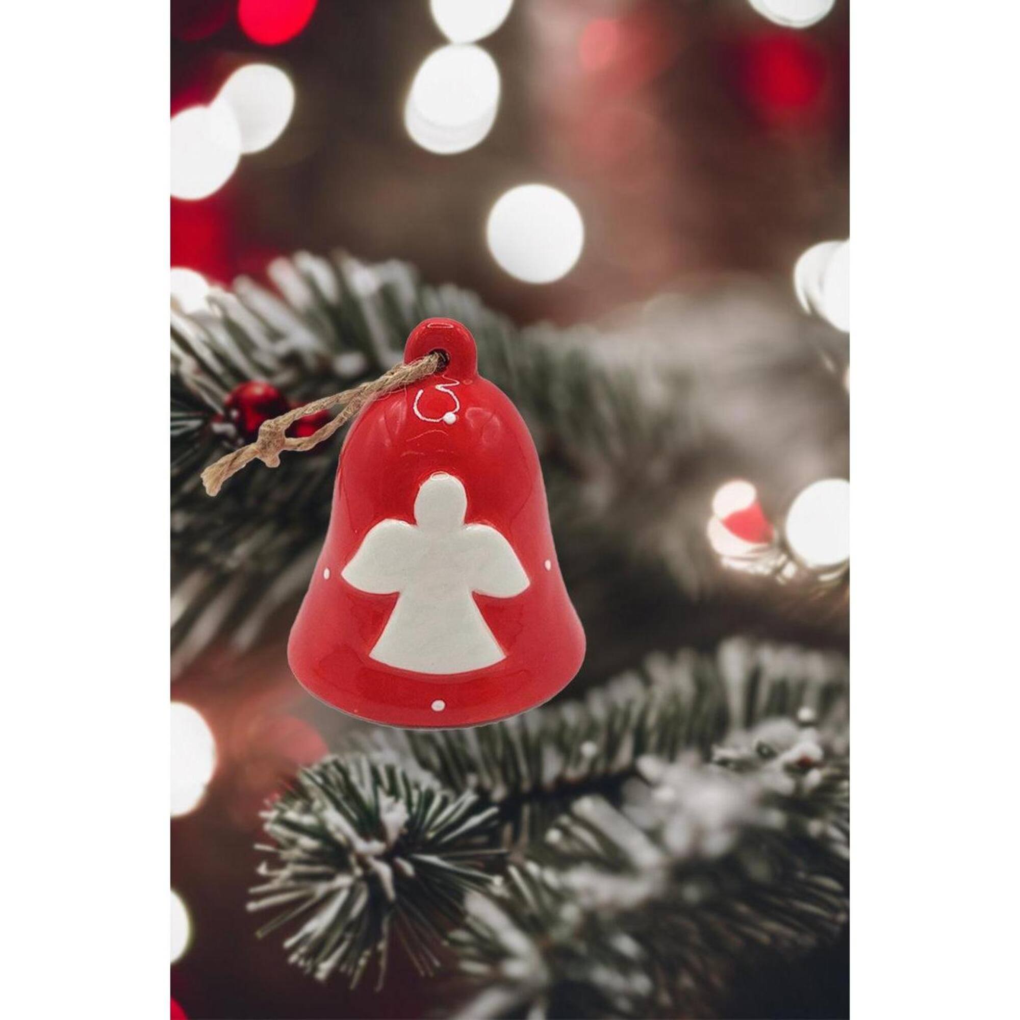 Wizardi Christmas Ceramic Ornament Angel Bell